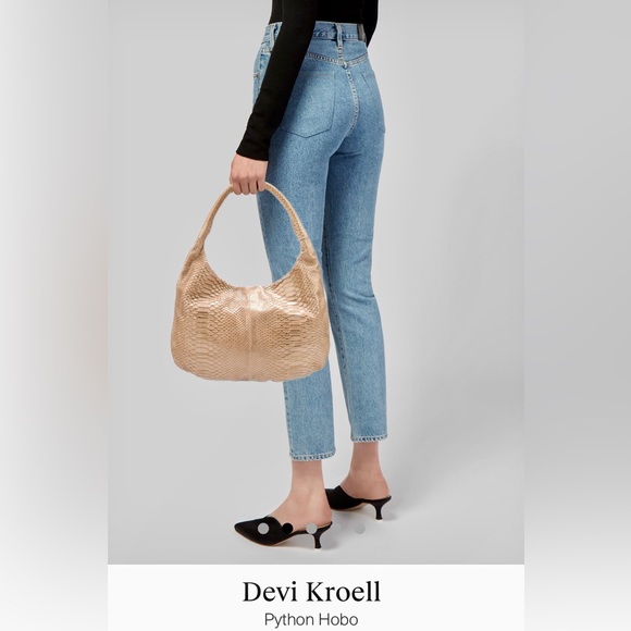 ๐ด๐คฉ DEVI KROELL DESIGNER PYTHON SNAKESKIN HOBO SHOULDER BAG!๐ - Picture 3 of 17